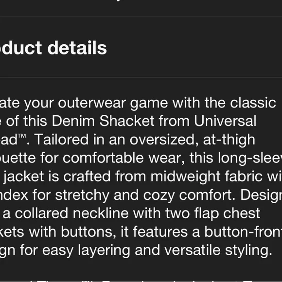 NWT Universal Thread Striped Denim Blue Shacket - Oversized Fit and Long Sleeves - Picture 5 of 7